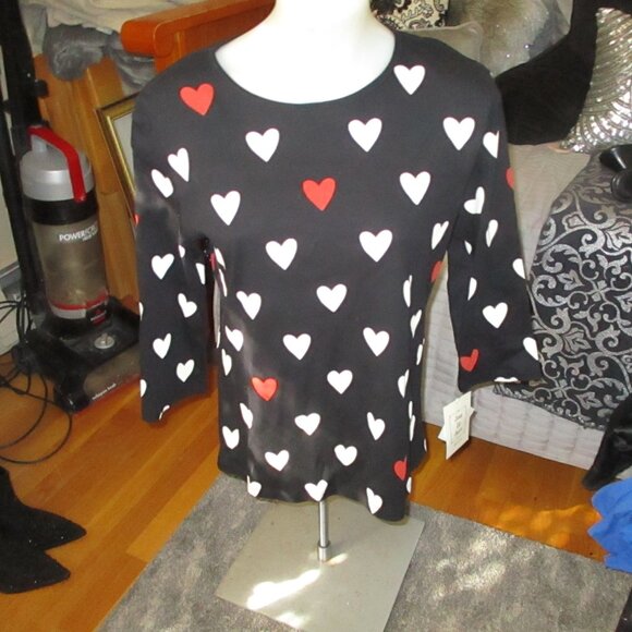 new with tags Jess & Jane heart long sleeve shirt M made in usa - Picture 1 of 2